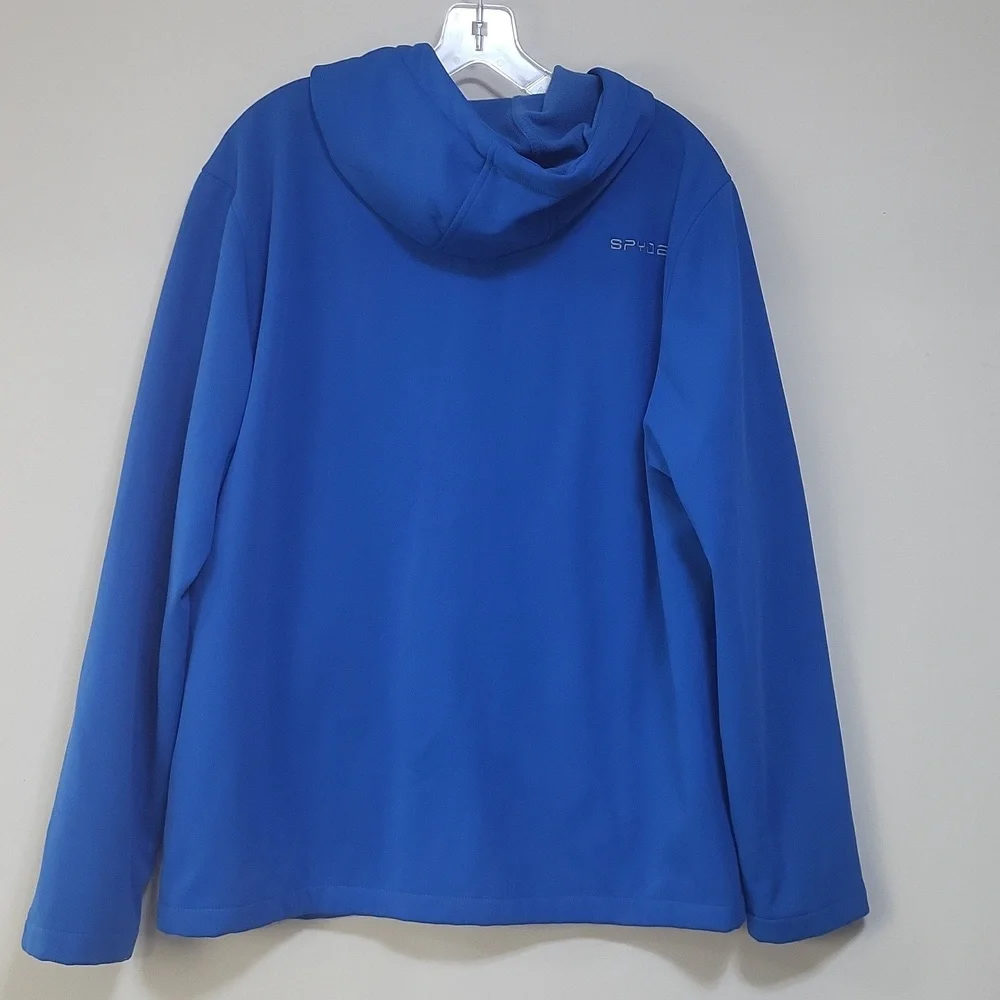 SPYDER Blue Black Full Zip Fleece Line Hooded Jacket